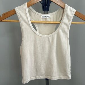 Tenanda Racerback Crop Tank - Neutral Beige - Size M